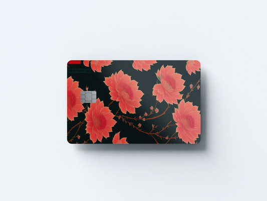 Grapefruit Flowers Credit card covers, credit card skins
