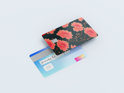 Grapefruit Flowers Credit card covers, credit card skins