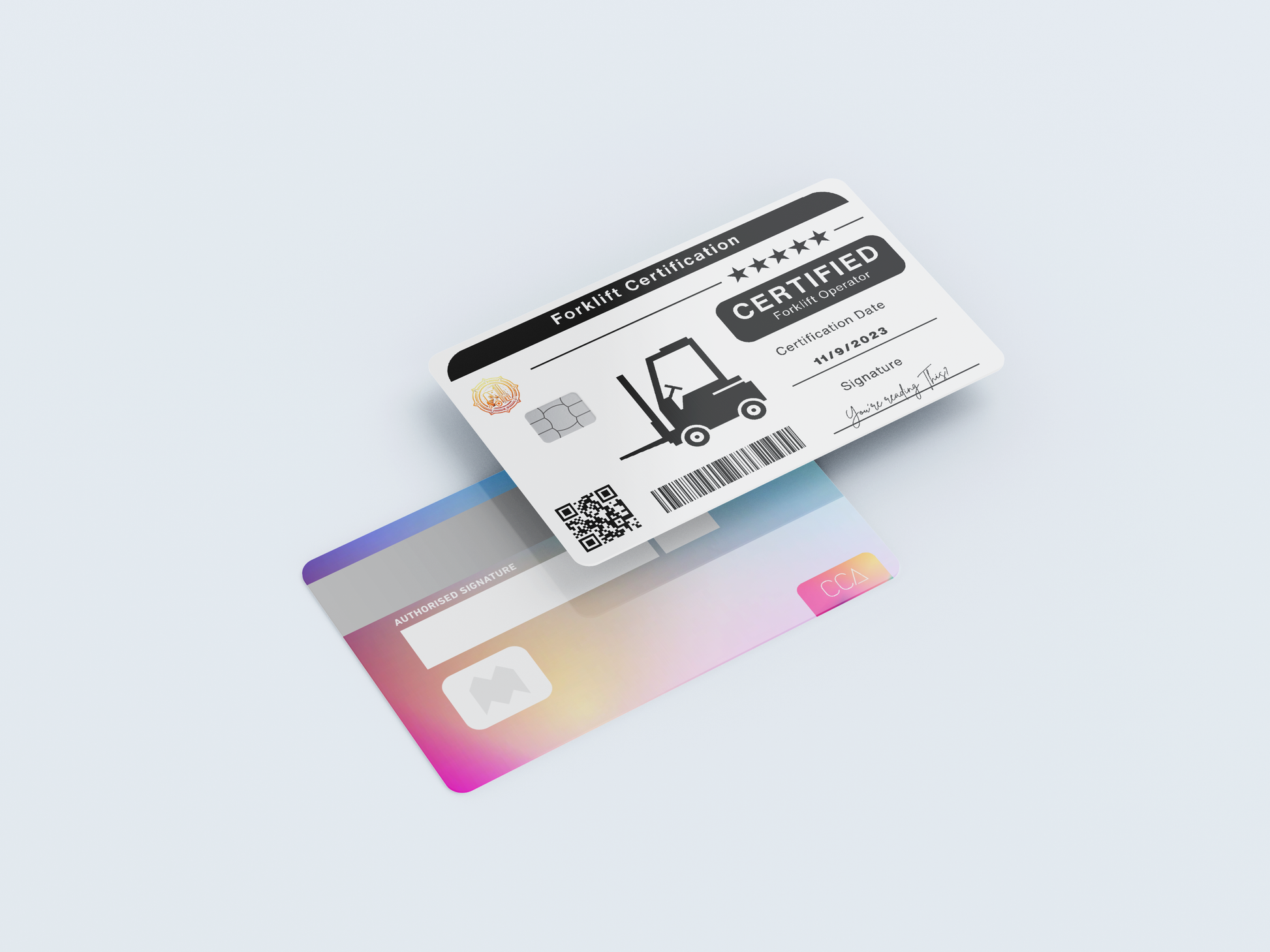 Forklift License Credit card covers, credit card skins