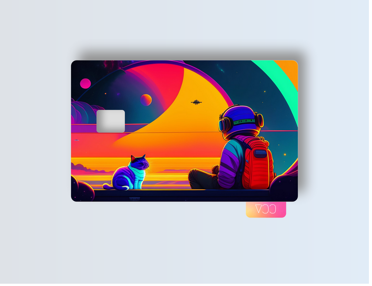 Astronaut and Cat Credit card covers, credit card skins