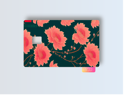 Grapefruit Flowers Credit card covers, credit card skins