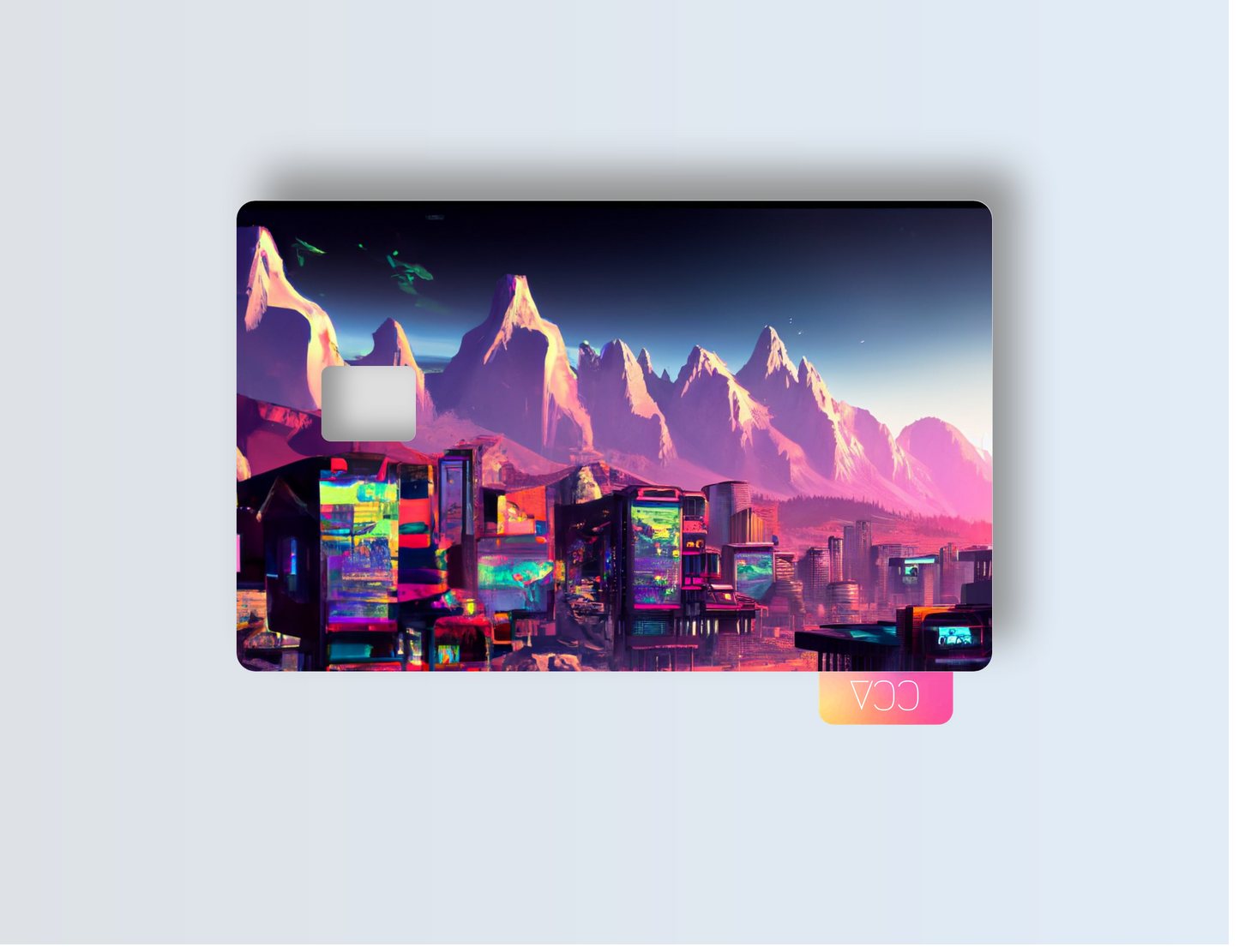 Cyberpunk Mountains Credit card covers, credit card skins