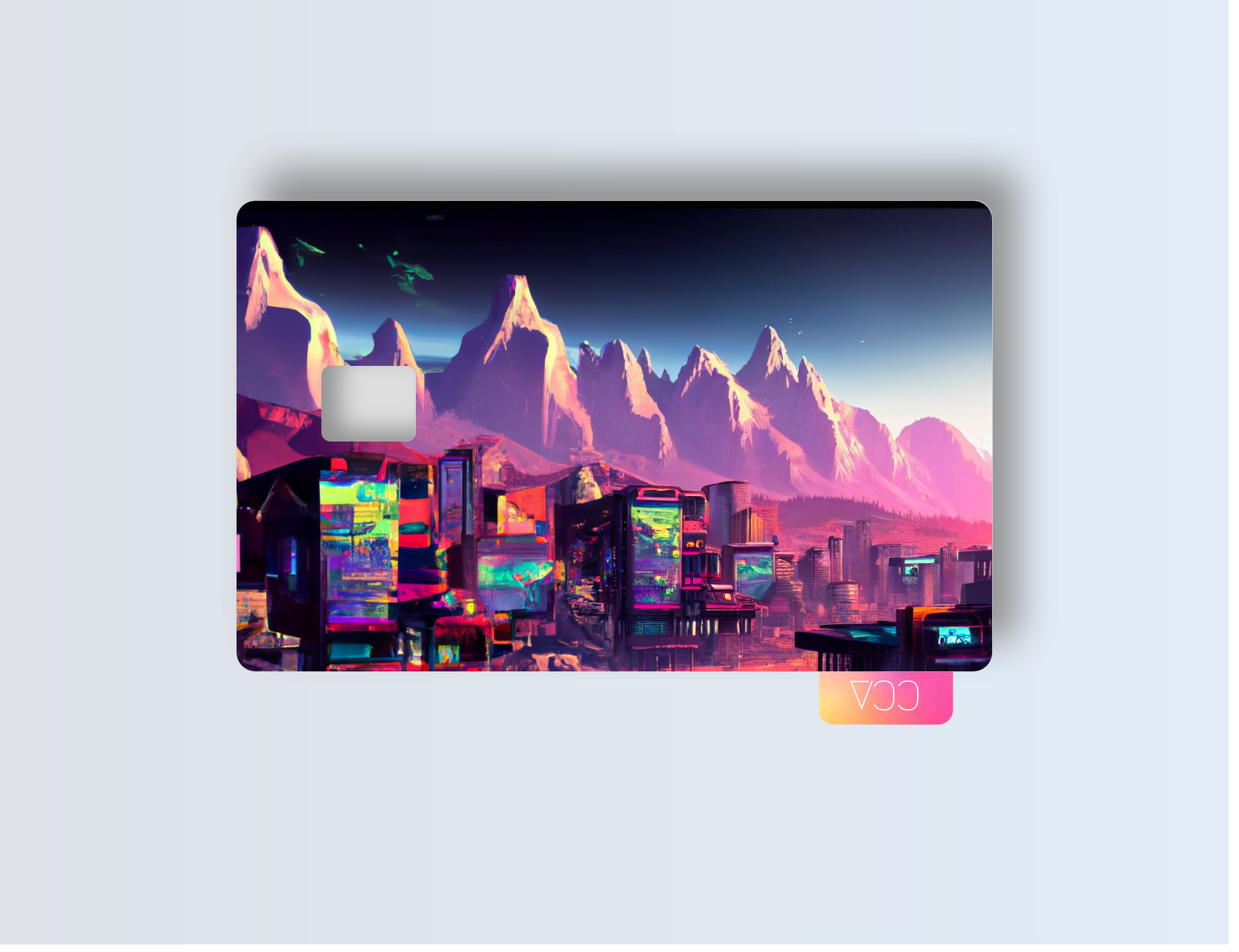 Cyberpunk Mountains Credit card covers, credit card skins