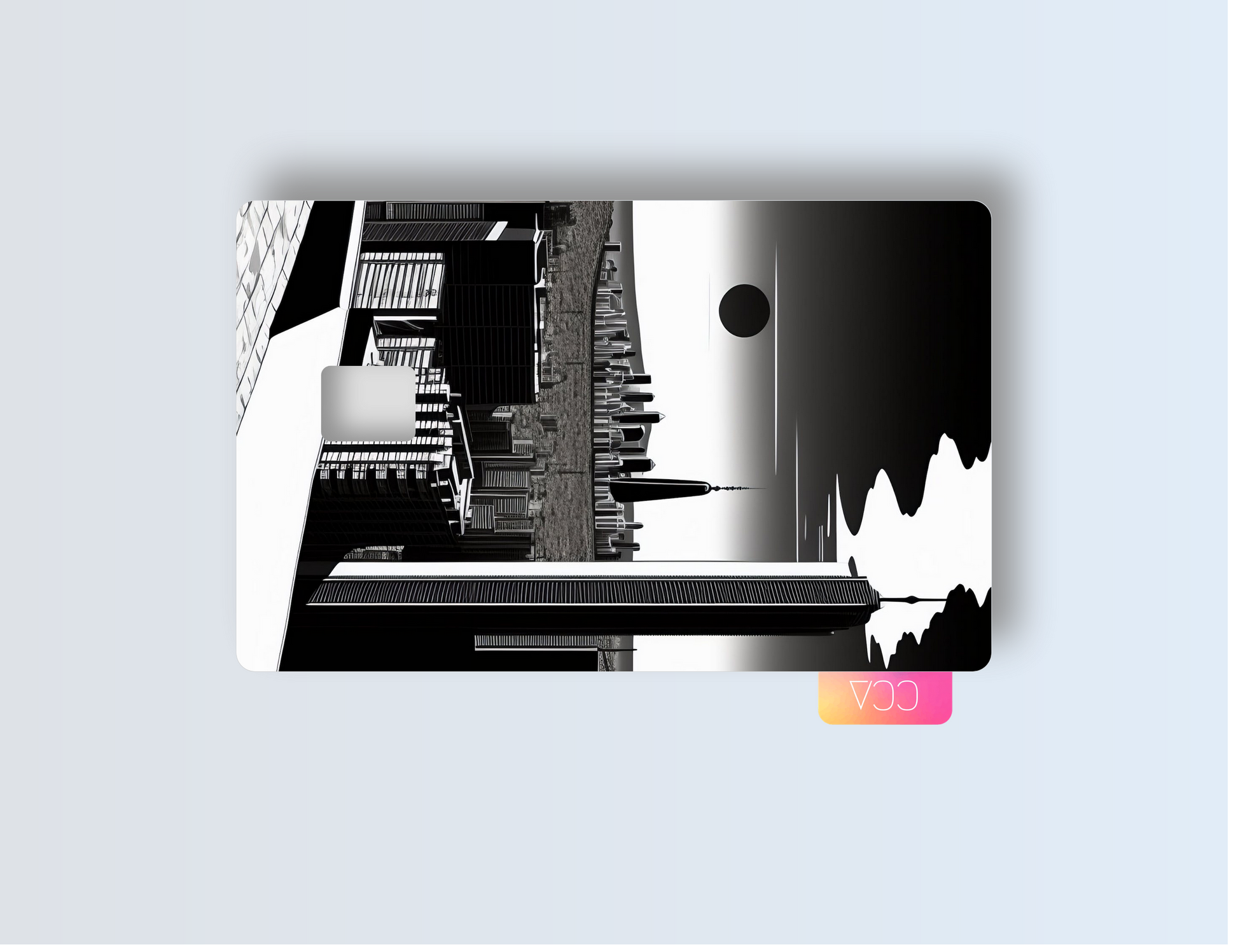 Ink Drawing of City Credit card covers, credit card skins