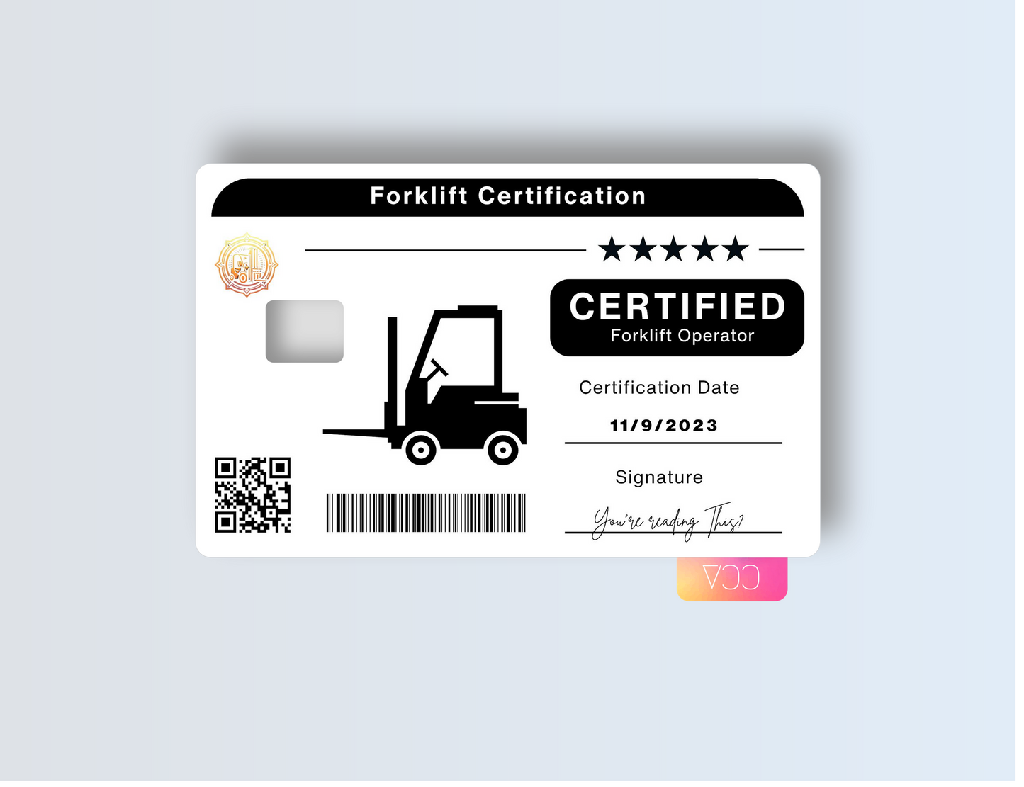 Forklift License Credit card covers, credit card skins