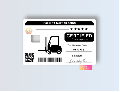 Forklift License Credit card covers, credit card skins