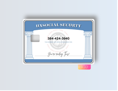 Unsocial Security - Credit/Debit Card Skin