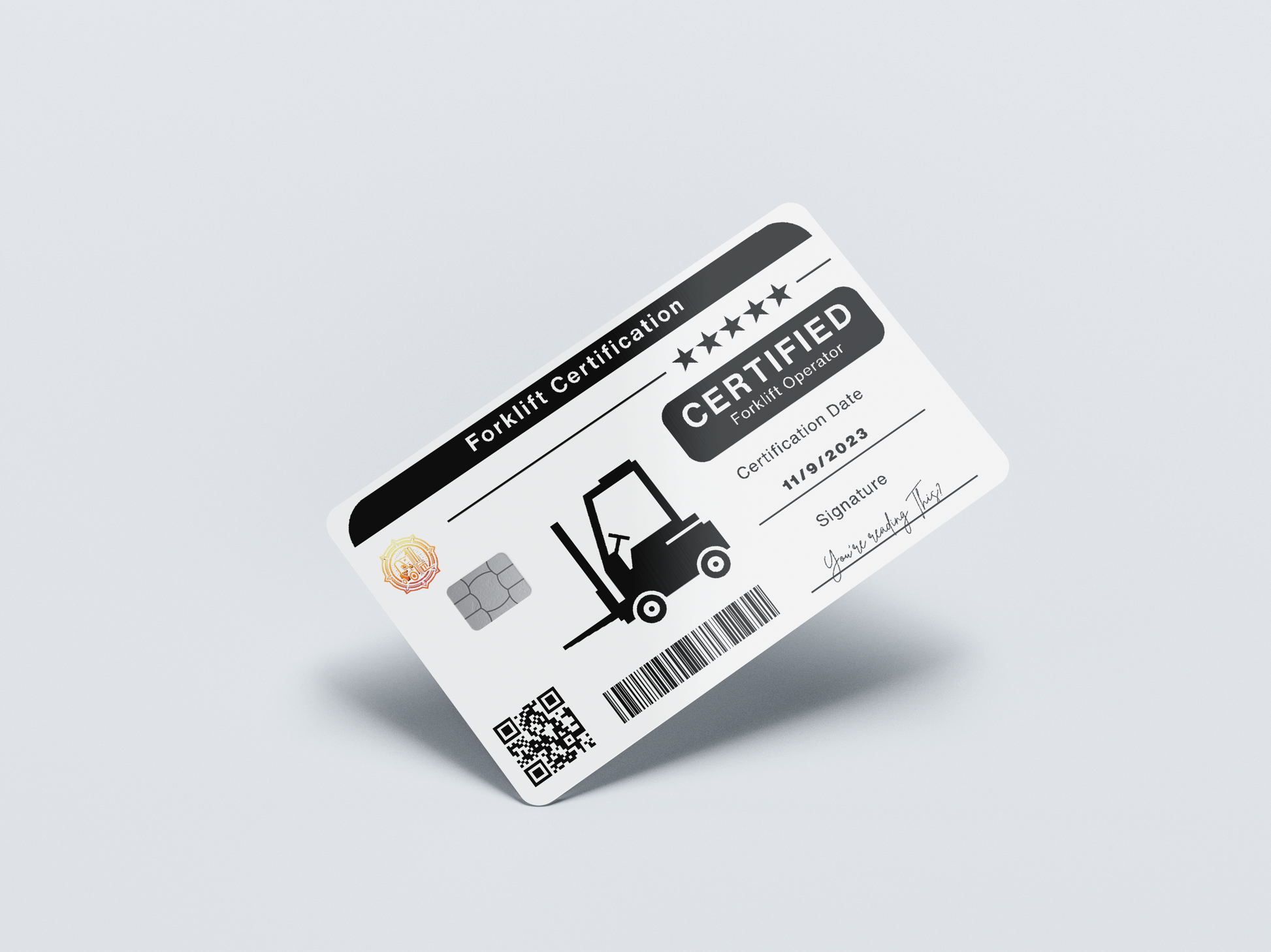 Forklift License Credit card covers, credit card skins