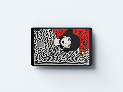 Woman Line Painting - Credit/Debit Card Skin